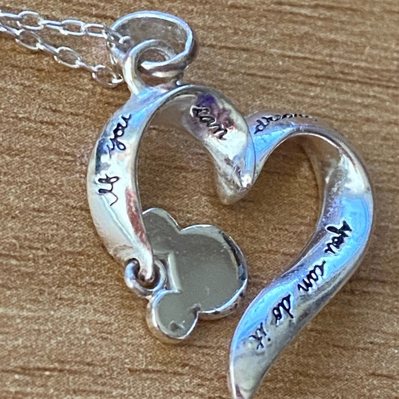 Disney 925 silver open heart necklace with Mickey - Picture 6 of 11